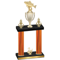 Double Orange Carbon Fiber Second Place Fishing Trophy