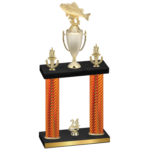 Double Orange Carbon Fiber Year Fishing Trophy