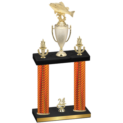 Double Orange Carbon Fiber Year Fishing Trophy