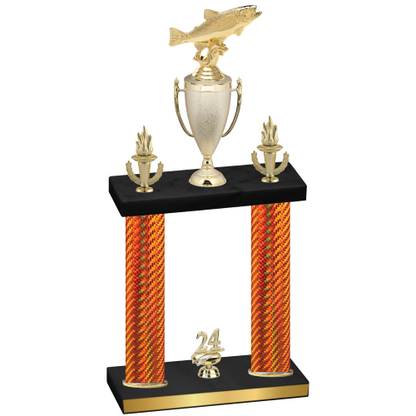 Double Orange Carbon Fiber Year Fishing Trophy