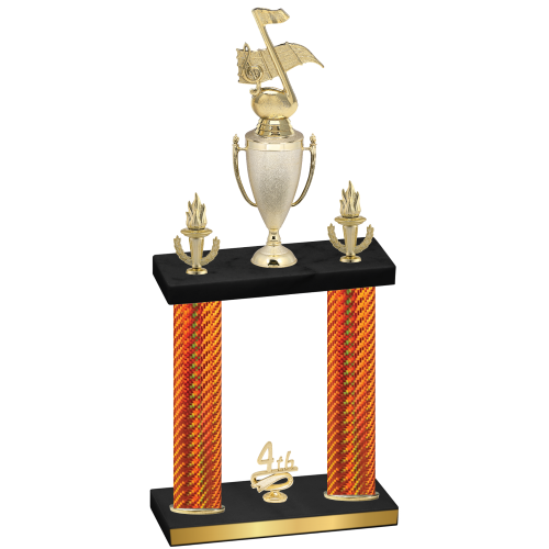 Double Orange Carbon Fiber Fourth Place Music Trophy