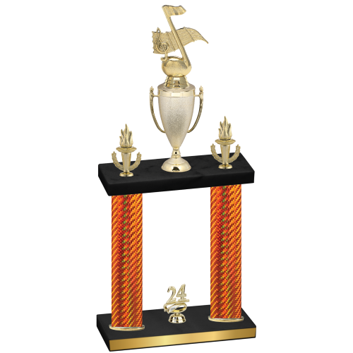 Double Orange Carbon Fiber Year Music Trophy