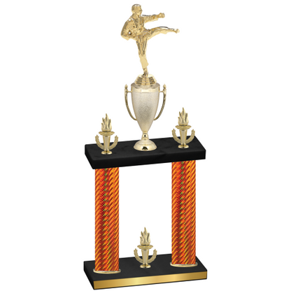 Double Orange Carbon Fiber Victory Karate Trophy