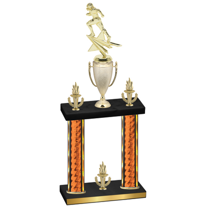 Double Orange Glacier Victory Football Trophy