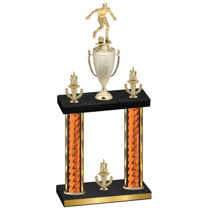 Double Orange Glacier Victory Soccer Trophy