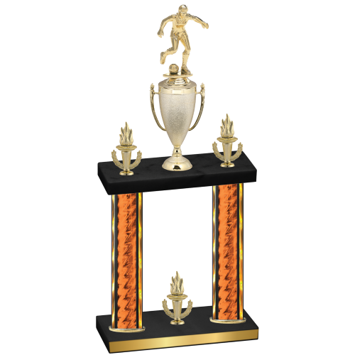Double Orange Glacier Victory Soccer Trophy