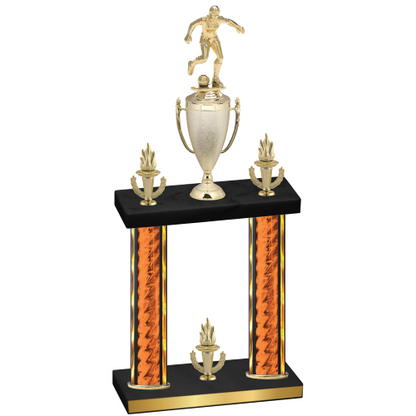 Double Orange Glacier Victory Soccer Trophy