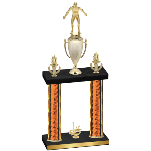 Double Orange Glacier First Place Wrestling Trophy