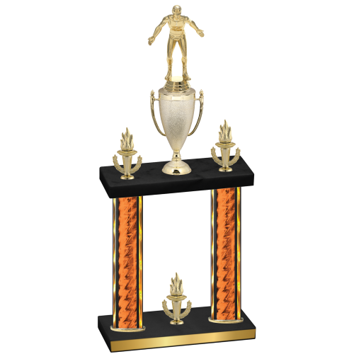 Double Orange Glacier Victory Wrestling Trophy