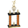 Double Orange Glacier Victory Bowling Trophy