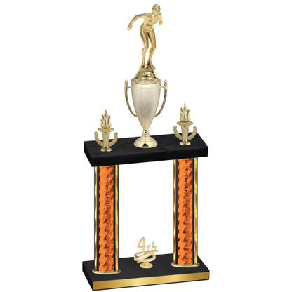 Double Orange Glacier Fourth Place Tennis Trophy