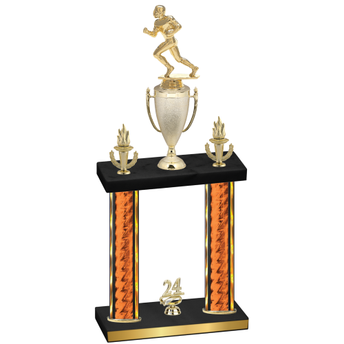Double Orange Glacier Year Football Trophy