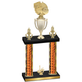 Double Orange Glacier First Place Basketball Trophy