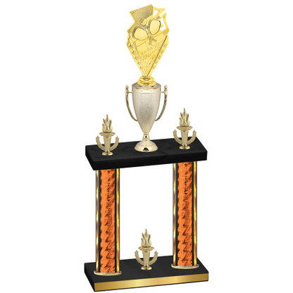 Double Orange Glacier Victory Pickleball Trophy