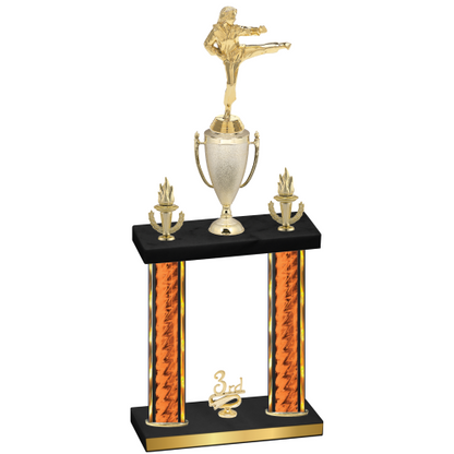 Double Orange Glacier Third Place Karate Trophy