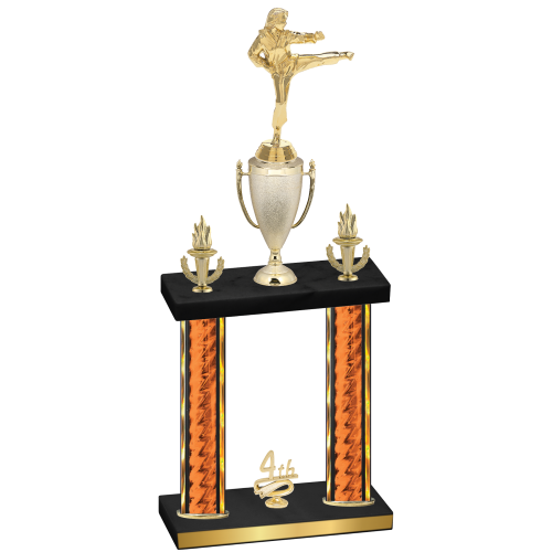 Double Orange Glacier Fourth Place Karate Trophy