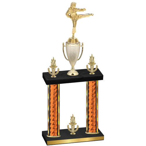 Double Orange Glacier Victory Karate Trophy