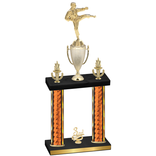 Double Orange Glacier Third Place Karate Trophy
