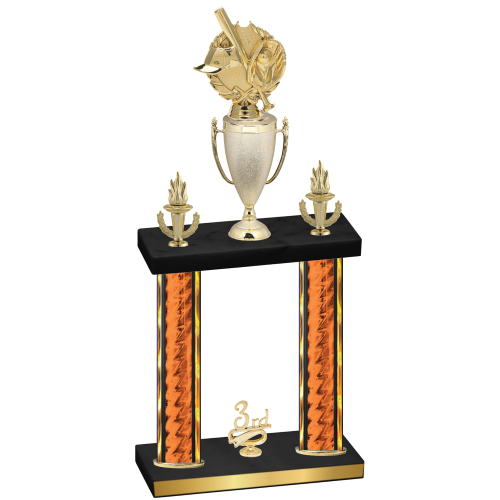 Double Orange Glacier Third Place Baseball Trophy