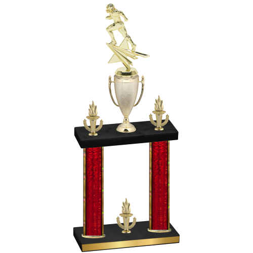 Double Red Glacier Victory Football Trophy