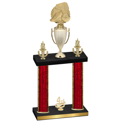 Double Red Glacier Fourth Place Soccer Trophy