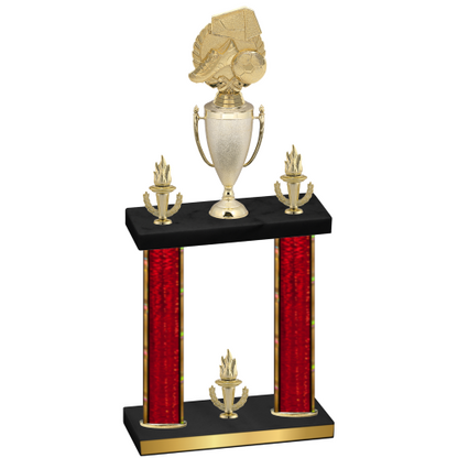 Double Red Glacier Victory Soccer Trophy