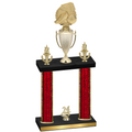 Double Red Glacier Year Soccer Trophy