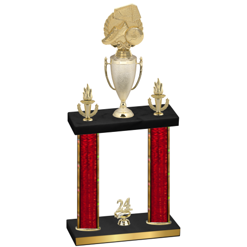 Double Red Glacier Year Soccer Trophy