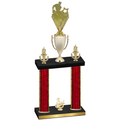 Double Red Glacier Third Place Rugby Trophy