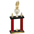 Double Red Glacier First Place Football Trophy