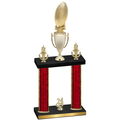 Double Red Glacier Year Football Trophy