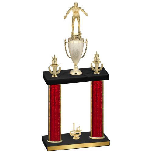 Double Red Glacier First Place Wrestling Trophy