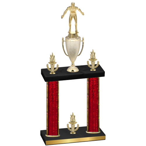 Double Red Glacier Victory Wrestling Trophy