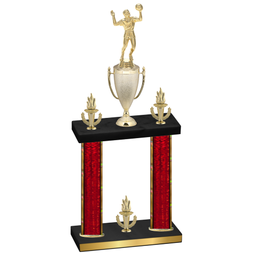 Double Red Glacier Victory Volleyball Trophy
