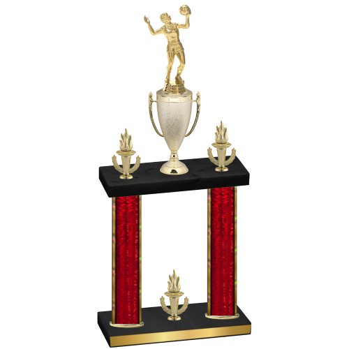 Double Red Glacier Victory Volleyball Trophy