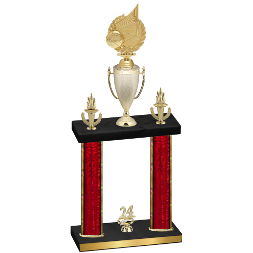 Double Red Glacier Year Volleyball Trophy