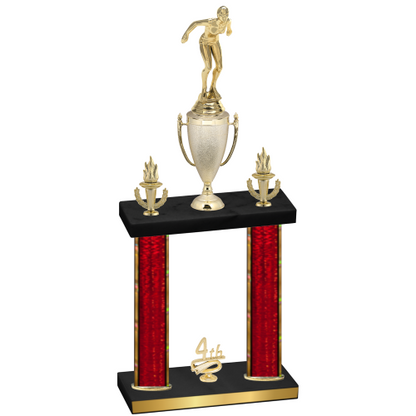 Double Red Glacier Fourth Place Tennis Trophy