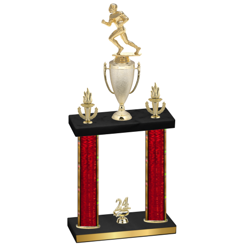 Double Red Glacier Year Football Trophy