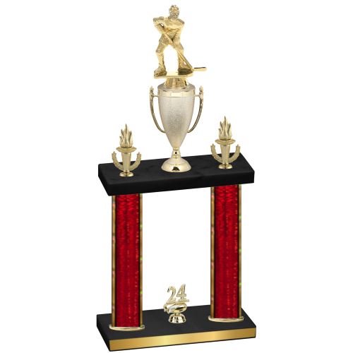 Double Red Glacier Year Hockey Trophy