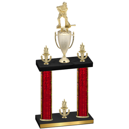 Double Red Glacier Victory Hockey Trophy