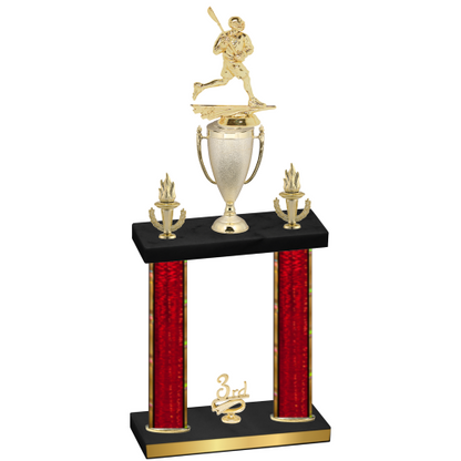 Double Red Glacier Third Place Lacrosse Trophy