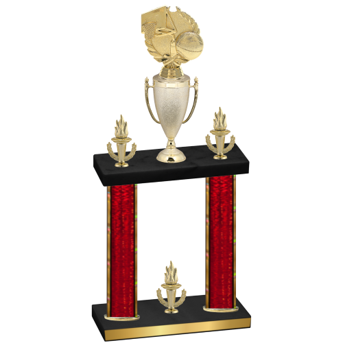 Double Red Glacier Victory Basketball Trophy