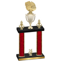 Double Red Glacier Year Basketball Trophy