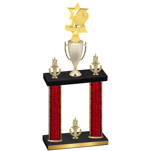 Double Red Glacier Victory Pickleball Trophy