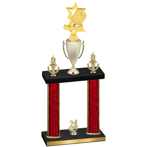 Double Red Glacier Year Pickleball Trophy