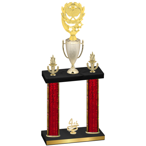 Double Red Glacier Fourth Place Pickleball Trophy