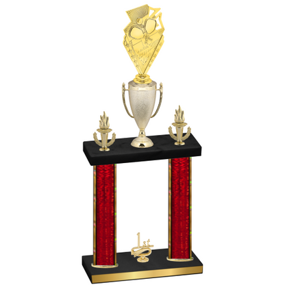 Double Red Glacier First Place Pickleball Trophy