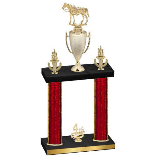 Double Red Glacier Fourth Place Horses Trophy