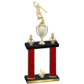 Double Red Glacier Fourth Place Basketball Trophy
