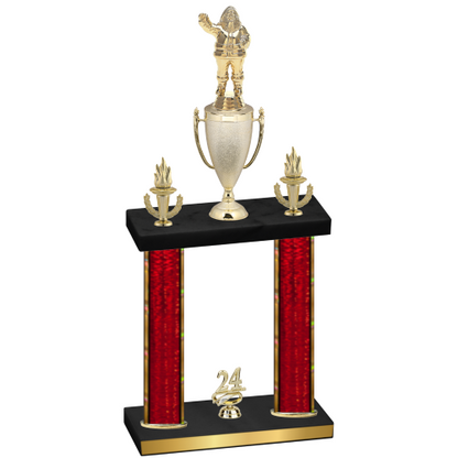 Double Red Glacier Year Holiday Trophy